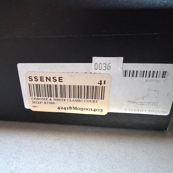 Saint Laurent SL/10H White Black Classic Court High Sneakers Sz 41 barely worn - Picture 9 of 12